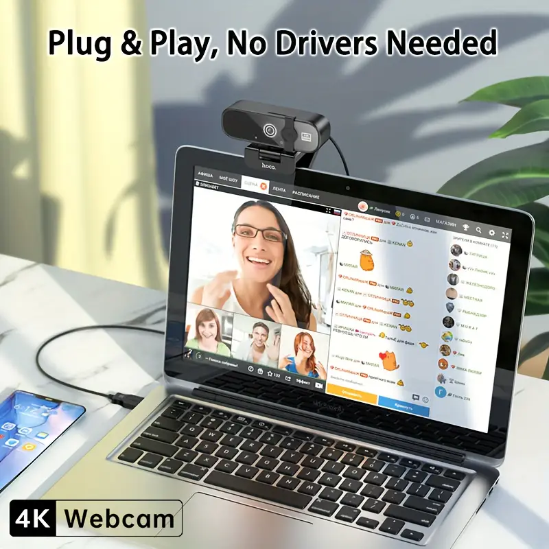 Webcam with Auto-Focus & Privacy (4K Ultra HD USB) - Image 4